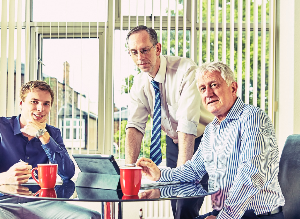 Calvin Randle with Matt Mansell and the late Martin Rees